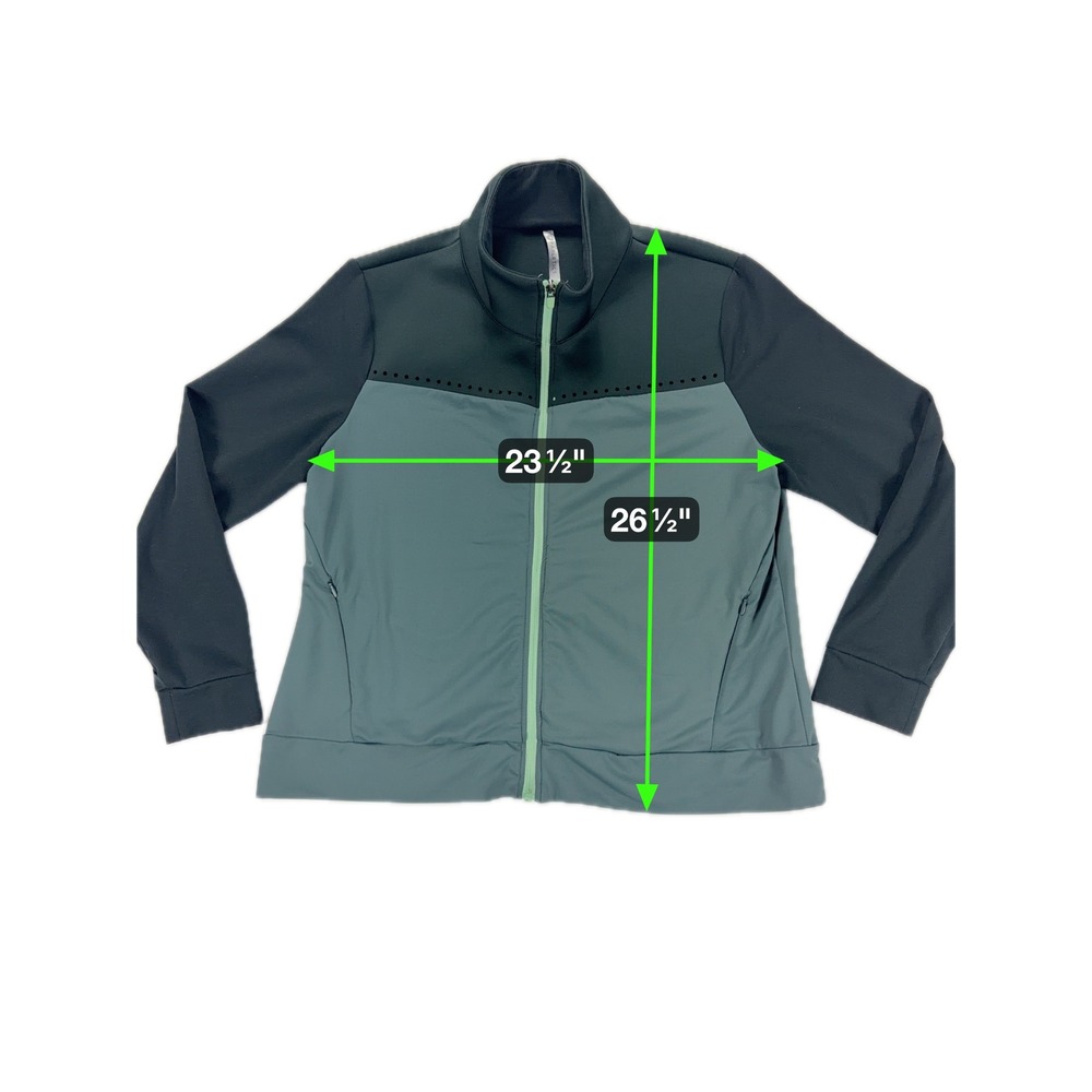 Fabletics Cleo Full Zip Athletic Jacket Green Bla… - image 7